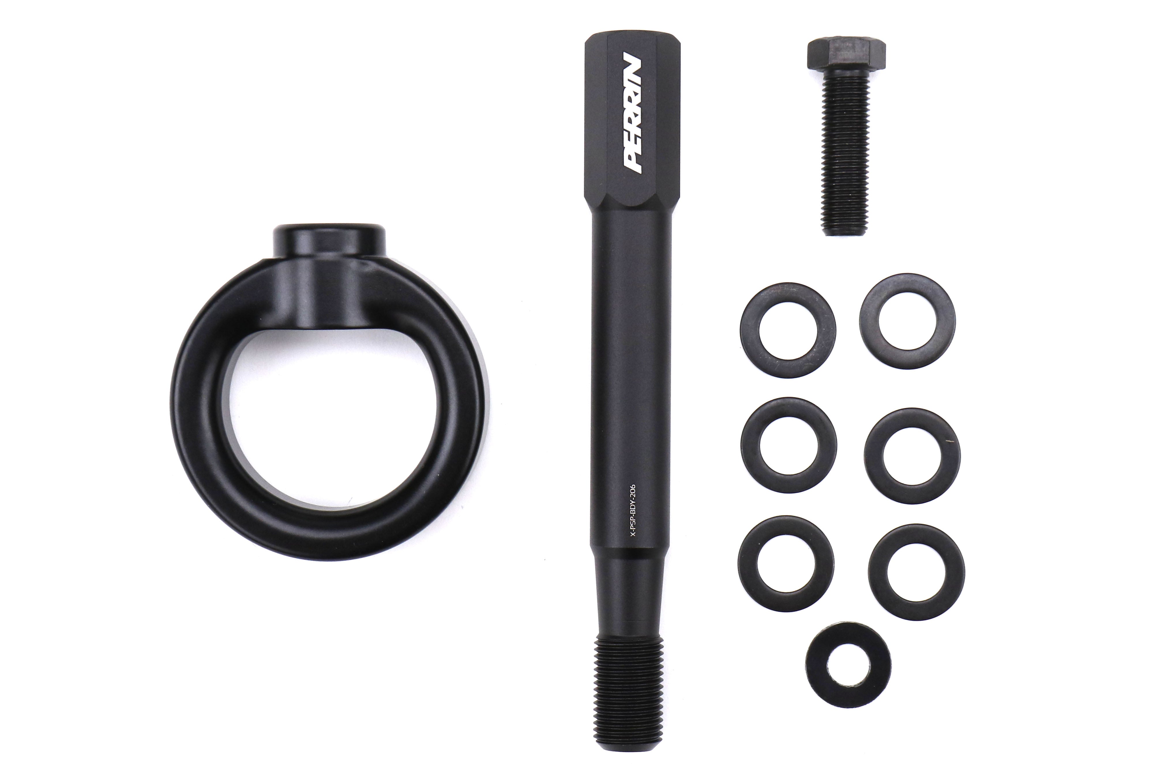 PERRIN Performance Rear Tow Hook Kit Black - 2015-2021 Subaru WRX / STI